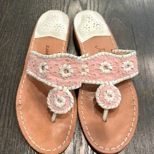 Pink and white stripes jack Rogers, size 7